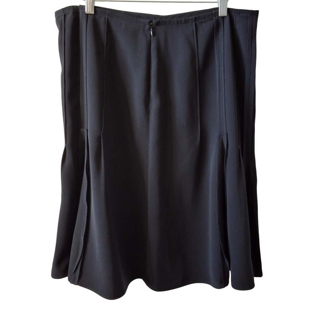 Philippe Adec 10 Pleated A-Line Knee Length Skirt Office Workwear Casual Modest - Picture 2 of 4